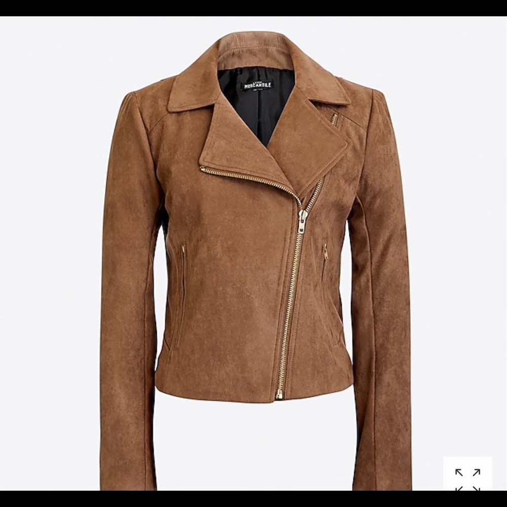 Faux suede moto jacket